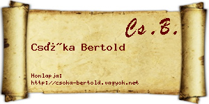 Csóka Bertold névjegykártya